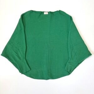 Kerisma Ryu Sweater Women Green Boatneck Dolman Sleeve Batwing Ribbed Knit M/L